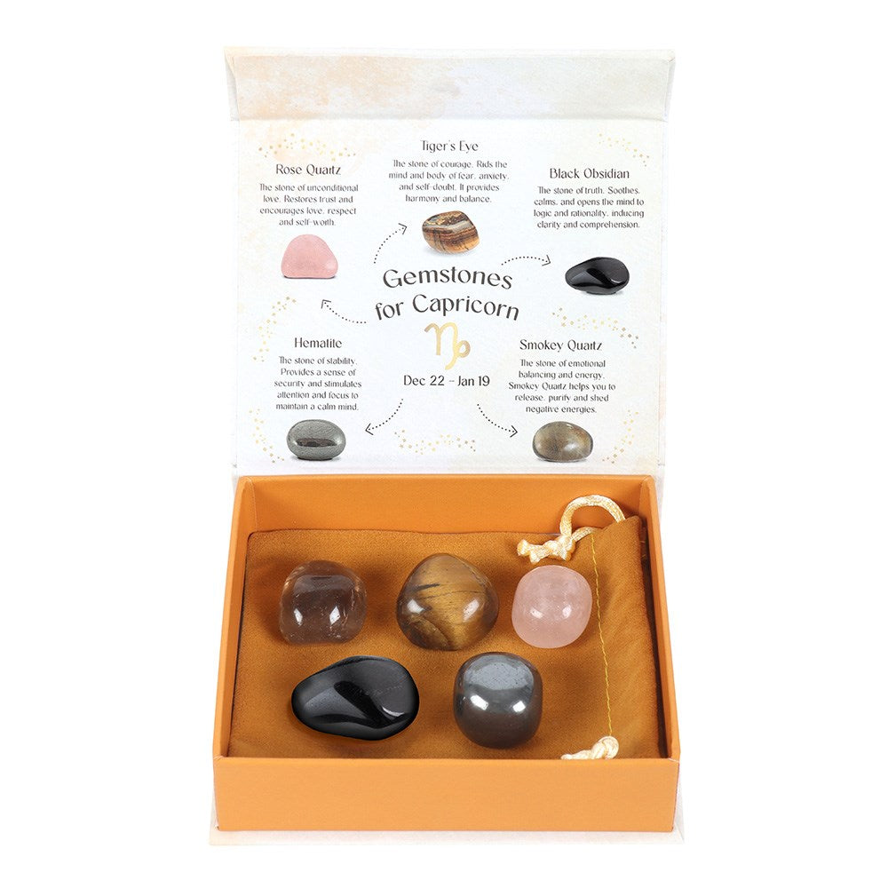Capricorn Zodiac Crystal Gemstones Set Clouds