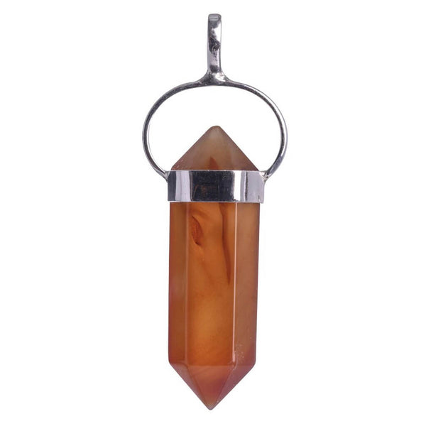 Carnelian Sterling Silver Double Terminated Point Pendant