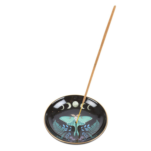 Lunar Moth Round Incense Holder