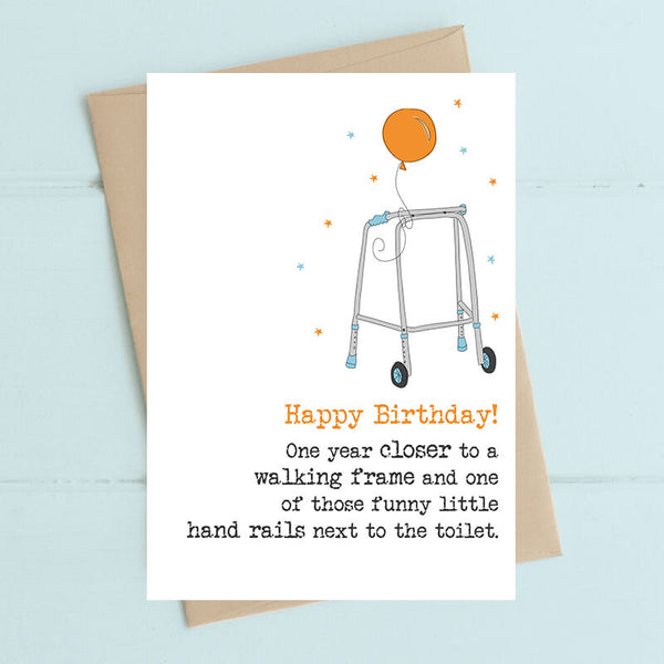 One Year Closer to a Walking Frame Greeting Card