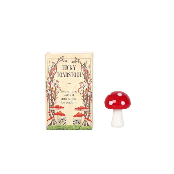 Tiny Glass Figure in Matchbox - Lucky Toadstool