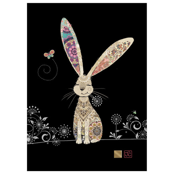 Bug Art Decorative Rabbit Greetings Card