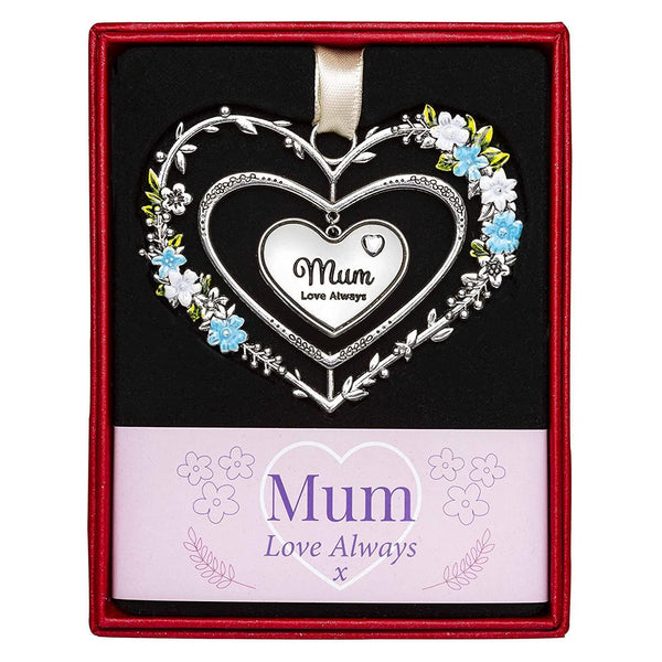 Mum Gemstone Heart Hanging Decoration