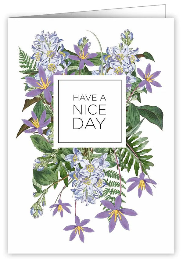 Happy Birthday Blue Flowers Greetings Card