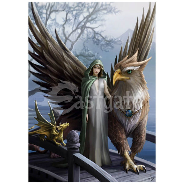 Realm of Tranquility Greetings Card by Anne Stokes