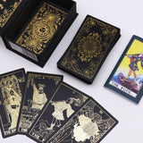 Gold Foil Tarot Cards Set with Book in Gift Box