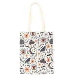 Frightful Folk Print Halloween Tote Bag