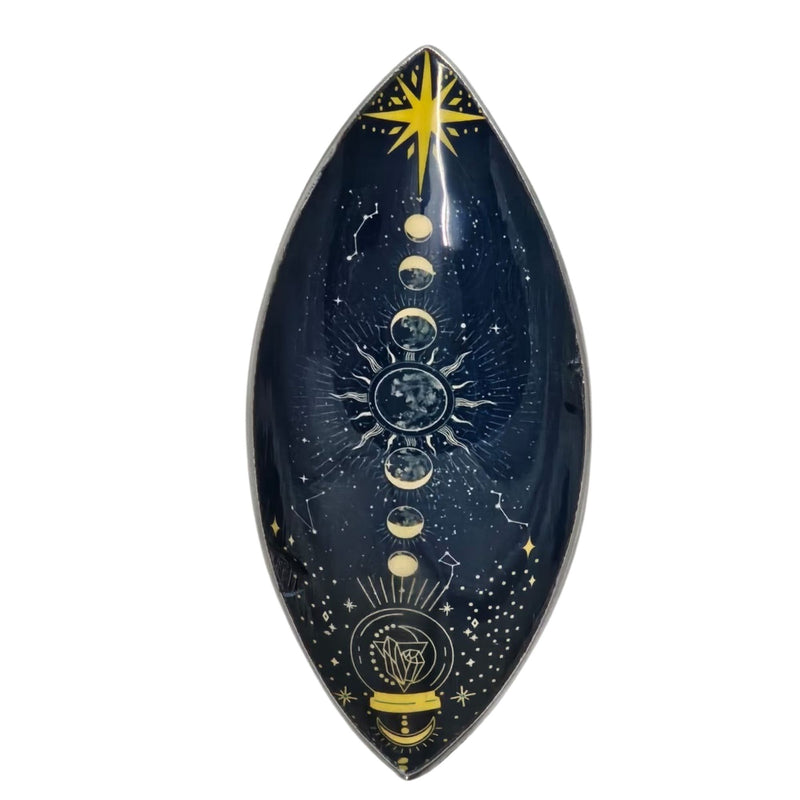 Enamel Aluminium Zodiac Moon Phases Incense Tray