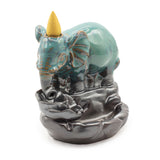 Elephant at Pool Backflow Incense Burner