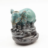 Elephant at Pool Backflow Incense Burner