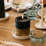 Winter Thyme Gold Half Dipped Pillar Candle
