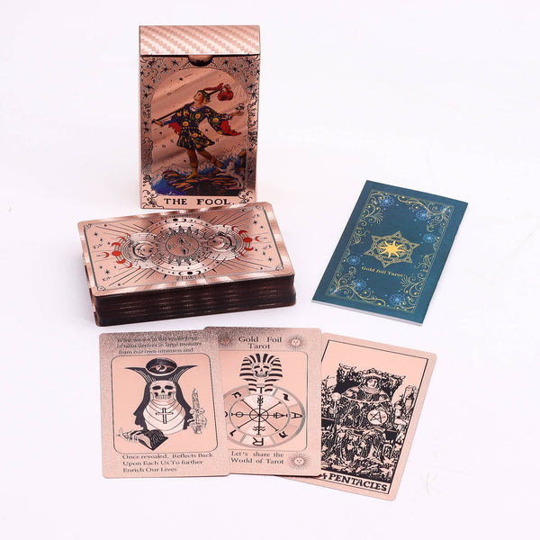 Moon Phase Tarot Card Set With Rose Gold Foil