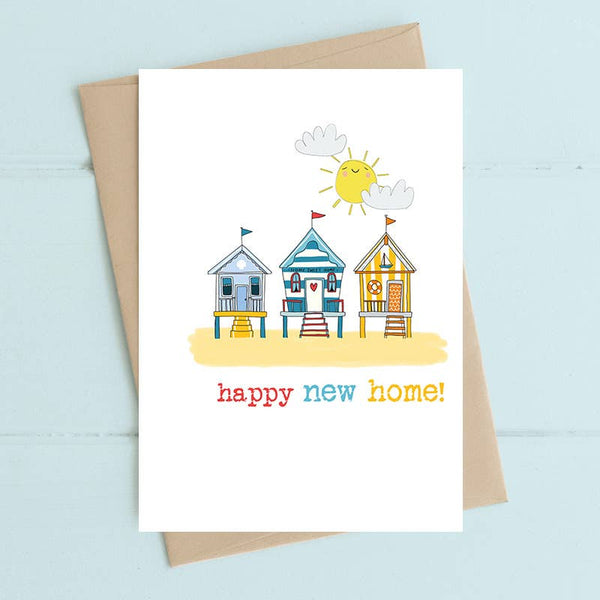 New Home Beach Huts Greeting Card
