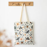 Frightful Folk Print Halloween Tote Bag