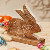 Hand Carved Mango Wood Rabbit Ornament