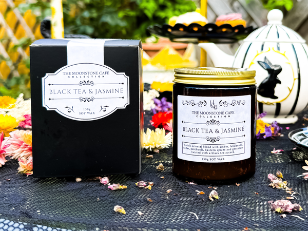 Black Tea & Jasmine Scented Soy Candle Jar