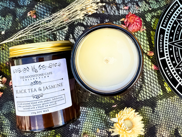 Black Tea & Jasmine Scented Soy Candle Jar