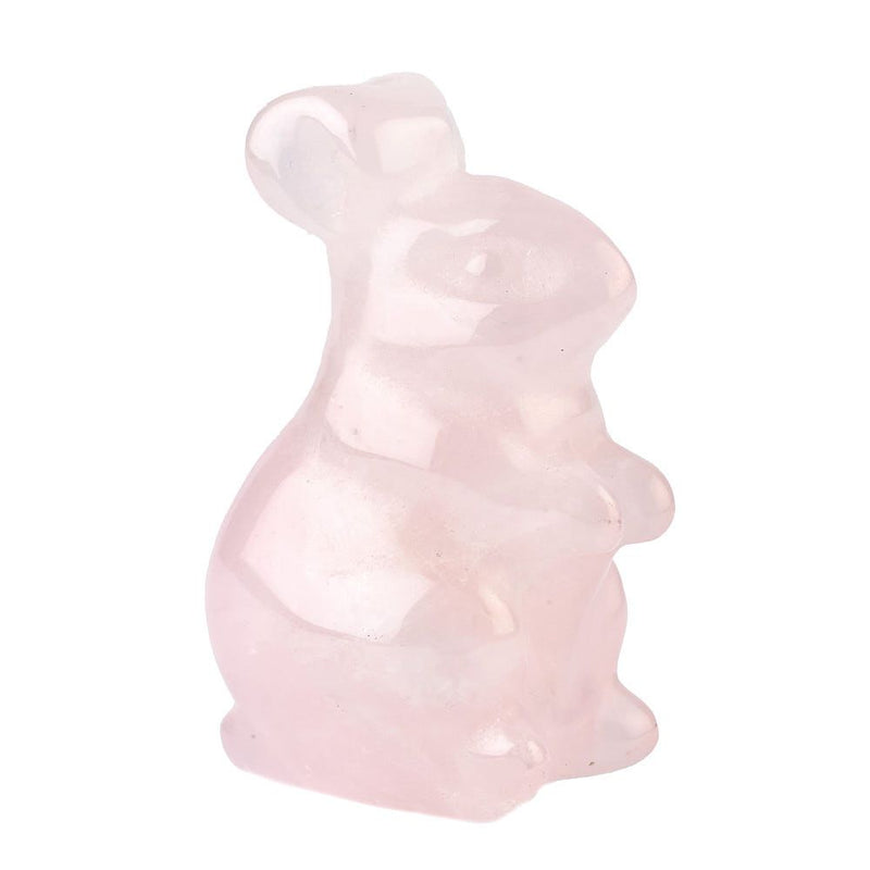 Rose Quartz Mini Rabbit Carving