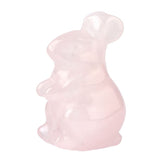 Rose Quartz Mini Rabbit Carving