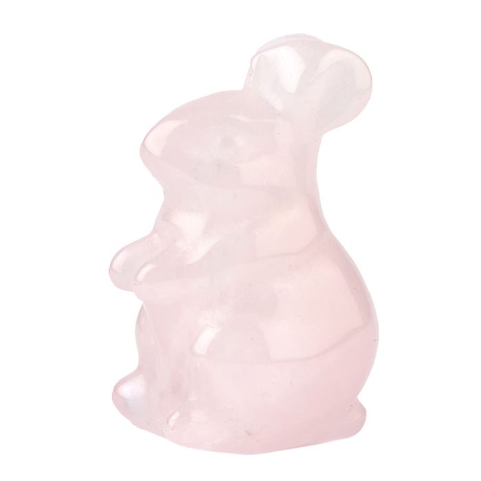 Rose Quartz Mini Rabbit Carving