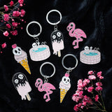 Dead Cool Gothic Summer Skeleton Enamel Keyring