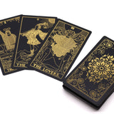 Gold Foil Tarot Cards Set with Book in Gift Box