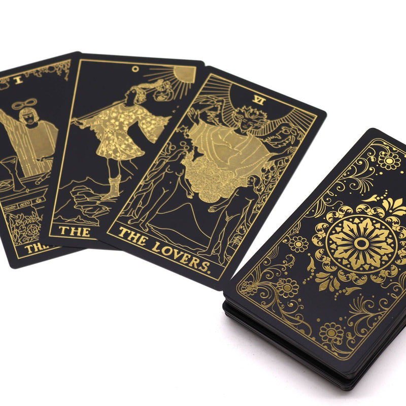 Gold Foil Tarot Cards Set with Book in Gift Box