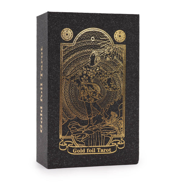 Gold Foil Tarot Cards Set with Book in Gift Box
