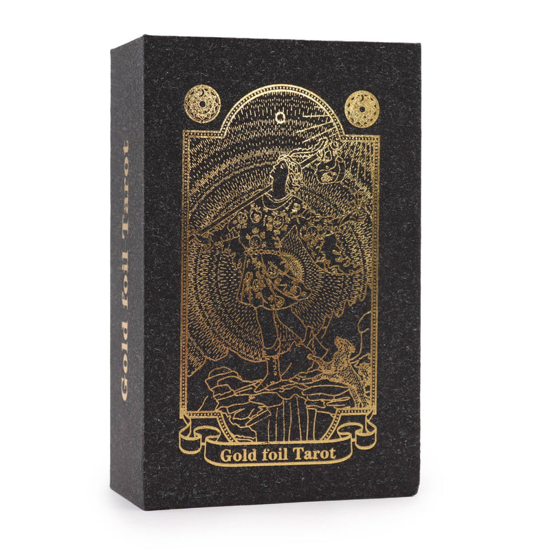 Gold Foil Tarot Cards Set with Book in Gift Box