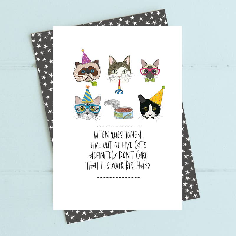 5 Out Of 5 Cats Don't Care Greeting Card