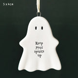 East of India 'Keep Your Spirits Up' Hanging Ghost Plaque