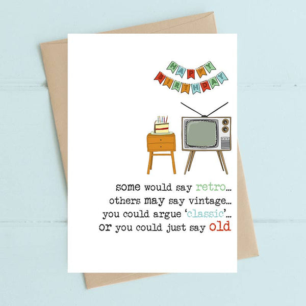 Retro V Old Greeting Card