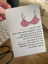Friends Are Like Bras Greeting Card