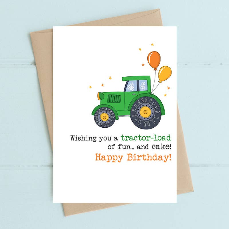 Tractor Load of Fun Greeting Card