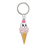 Gothic Ice Scream Cone & Skull Keyring