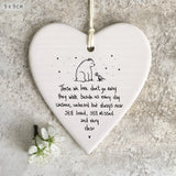 East of India Porcelain Wobbly Round Heart - Those We Love Don't Go Away