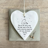 East of India Porcelain Wobbly Round Heart - Those We Love Don't Go Away