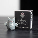 Adopt a Bat Ceramic Token Figurine Matchbox Gift