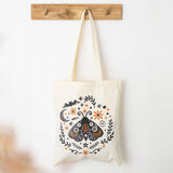 Folk Moth Print Halloween Tote Bag