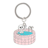 Dead Cool Gothic Summer Skeleton Enamel Keyring