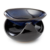 Abstract Deep Blue Ceramic Oil Burner