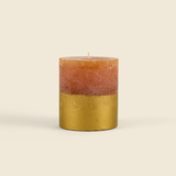 Orange & Cinnamon Gold Half Dipped Pillar Candle