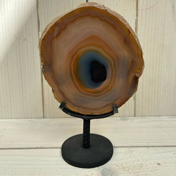Agate Slice on Stand - Blue & Natural