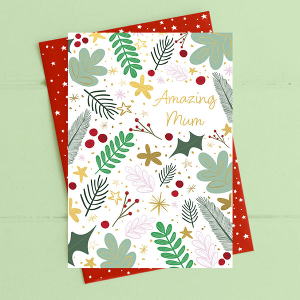 Amazing Mum Christmas Greeting Card