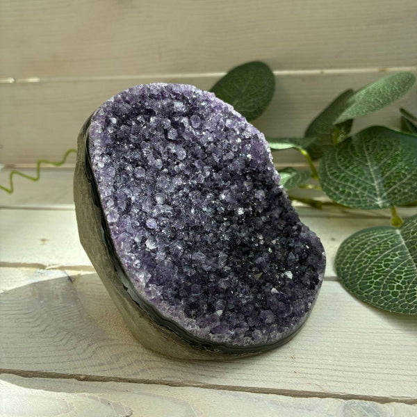 Amethyst Cut Base with Polished Edge 1st Quality 95mm