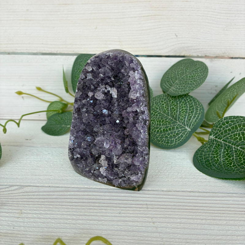 Amethyst Cut Base with Polished Edge 1st Quality 90mm
