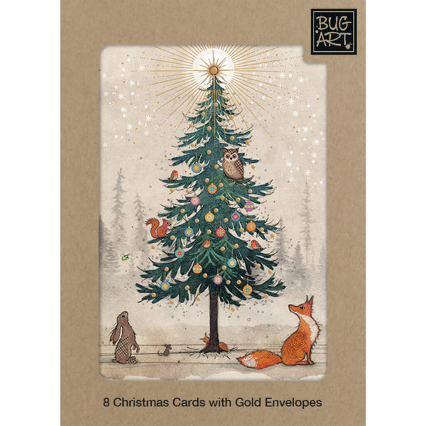 Bug Art Animal Tree Christmas Card