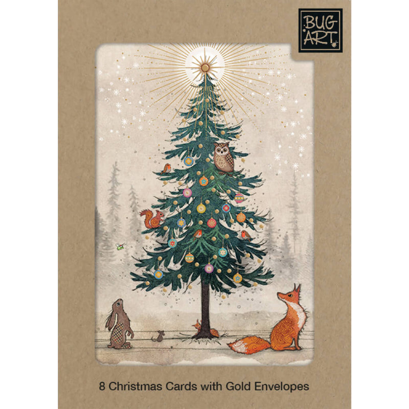 Bug Art Animal Tree Christmas Card