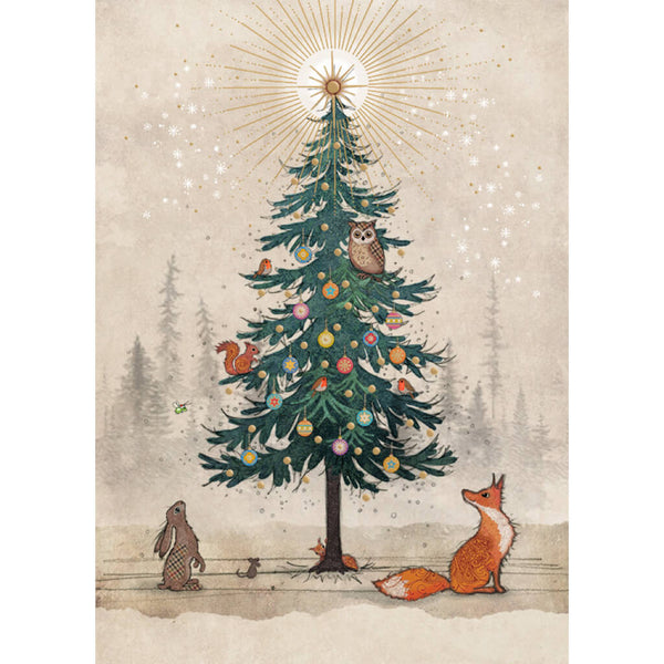 Bug Art Animal Tree Christmas Card