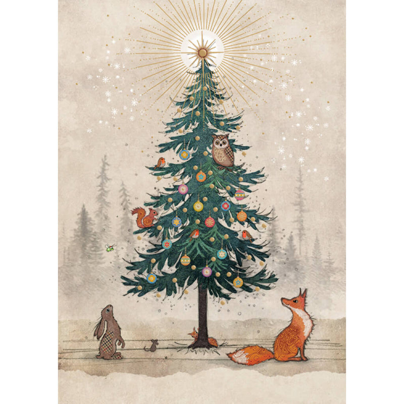 Bug Art Animal Tree Christmas Card
